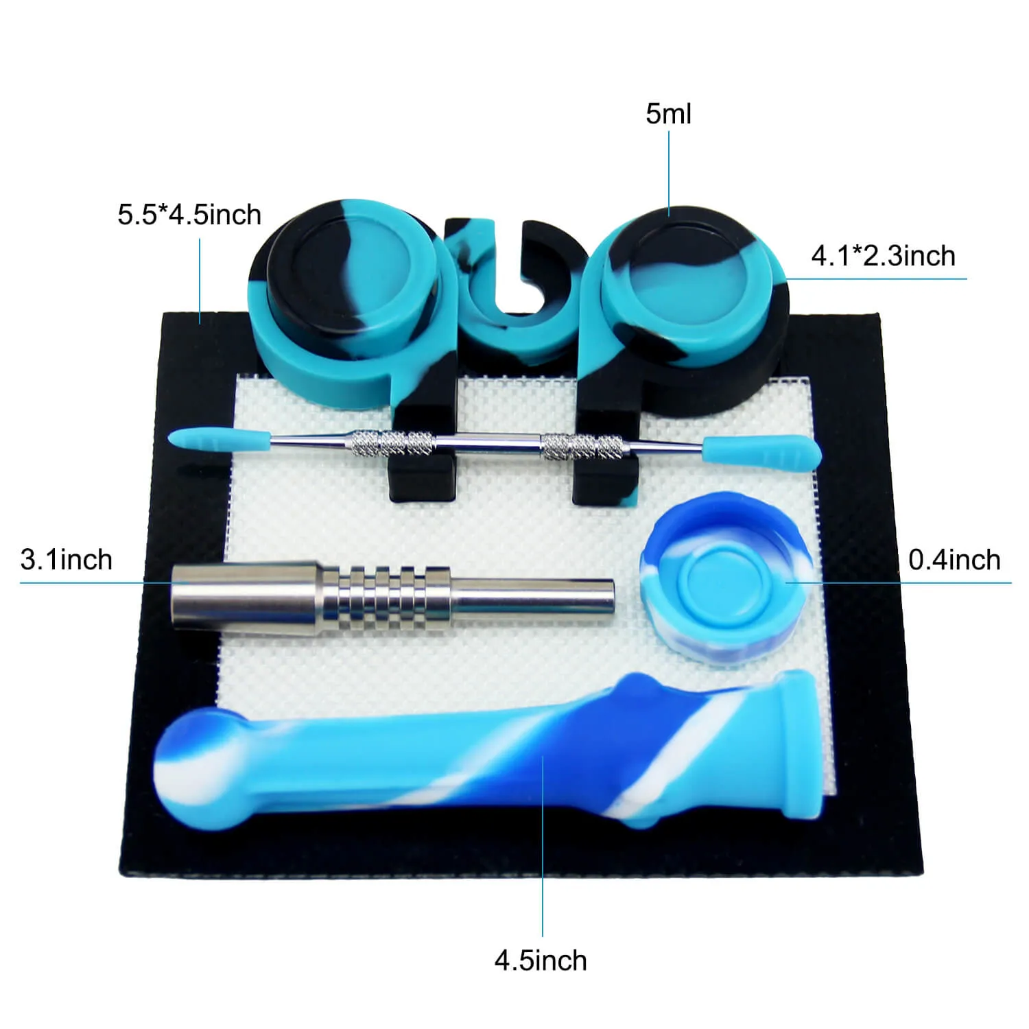 6.5" Silicone Nectar Straw Dab Kit