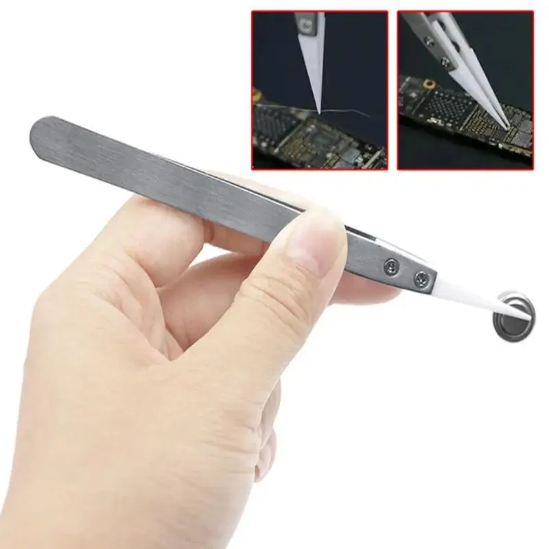 Anti-Static Ceramic Tweezers Industrial Straight Curved Tweezers