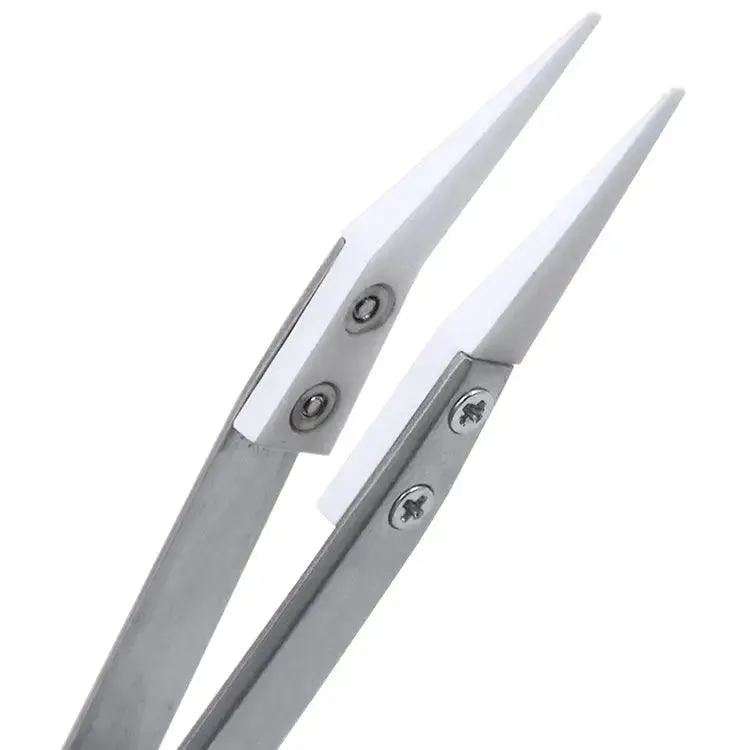 Anti-Static Ceramic Tweezers Industrial Straight Curved Tweezers