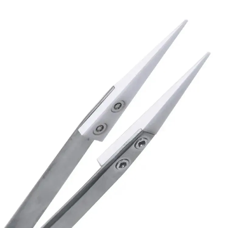 Anti-Static Ceramic Tweezers Industrial Straight Curved Tweezers