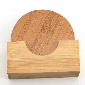 Bamboo coasters with holder (set of 6)