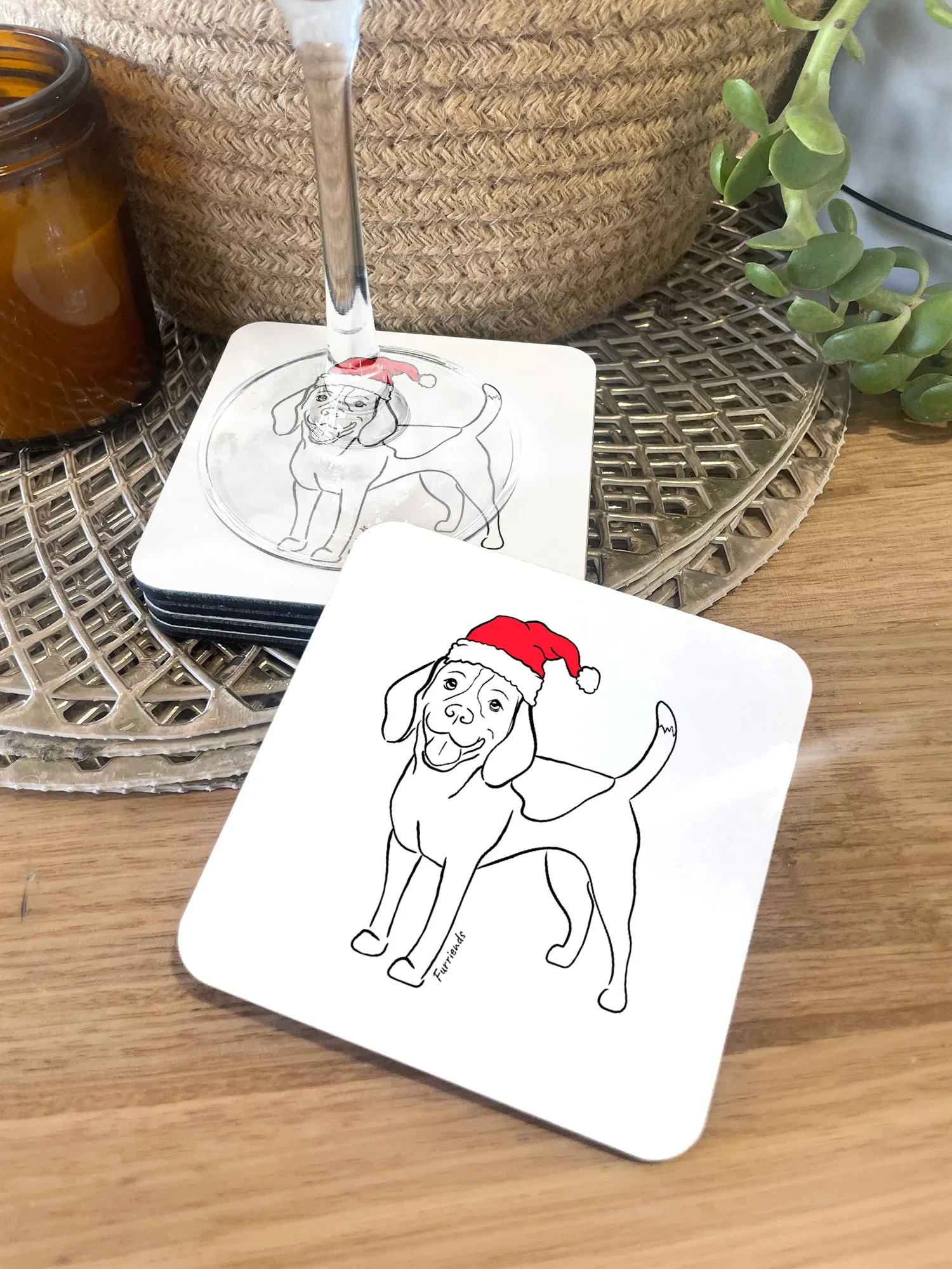 Beagle Christmas Edition Coaster