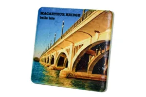 Belle Isle MacArthur Bridge Porcelain Tile Coaster