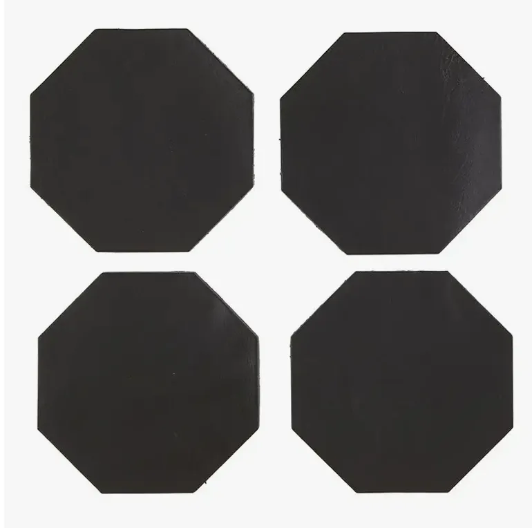 Black Leather Coasters