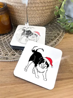 Border Collie Christmas Edition Coaster