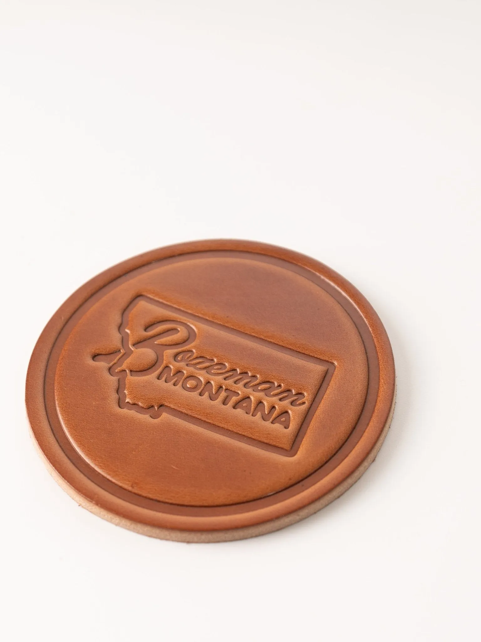 Bozeman Montana Leather Coaster