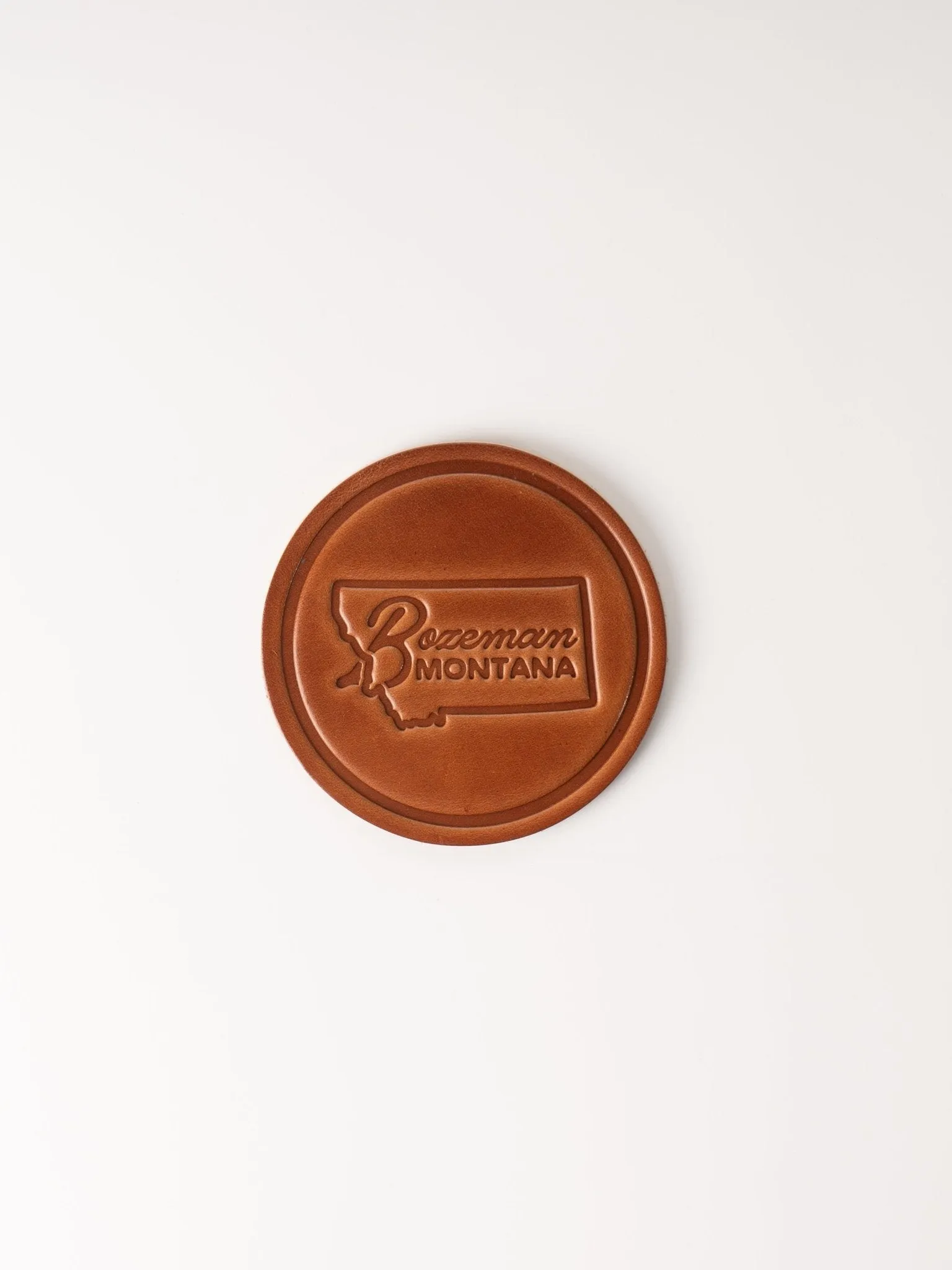 Bozeman Montana Leather Coaster