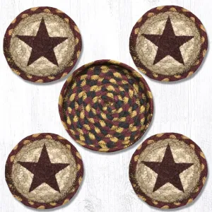 Burgundy Star Coaster Set