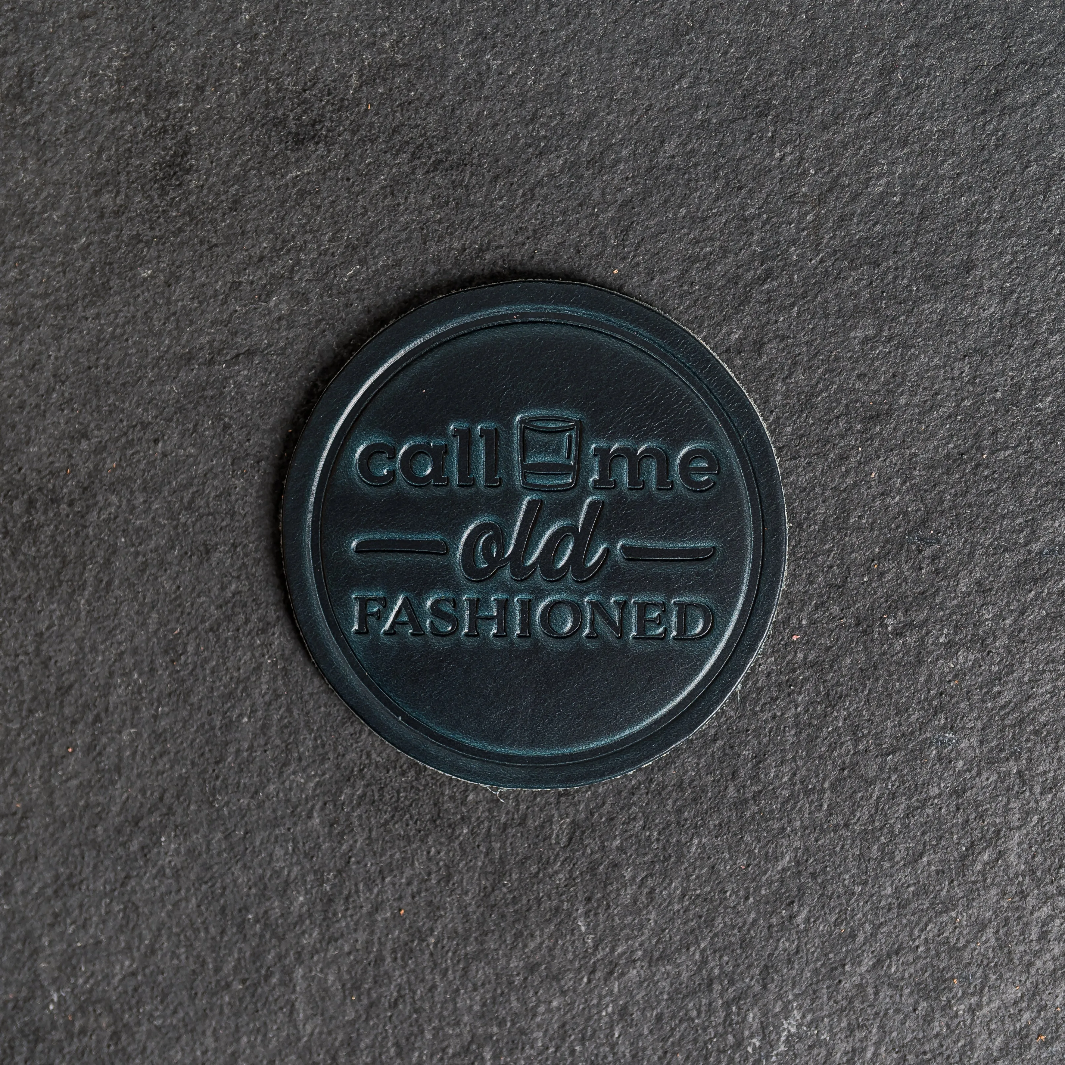 Call Me Old Fashioned Leather Coasters - 4" Round - Sold individually or as a Set of 4