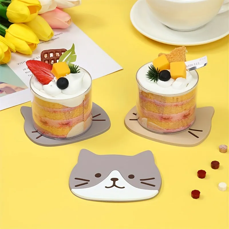 Cartoon Cat Coaster NonSlip Heat Insulated Cup Mat