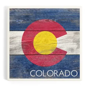 Ceramic Coaster Rustic Colorado State Flag