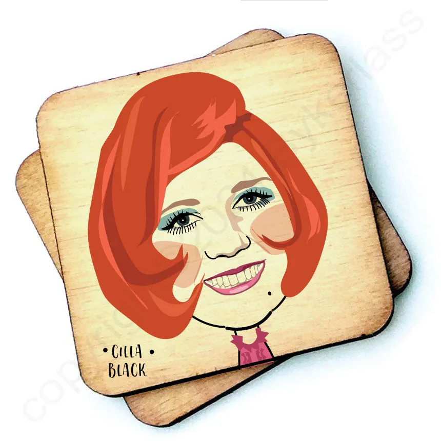 Cilla Black Character Wooden Coaster - RWC1