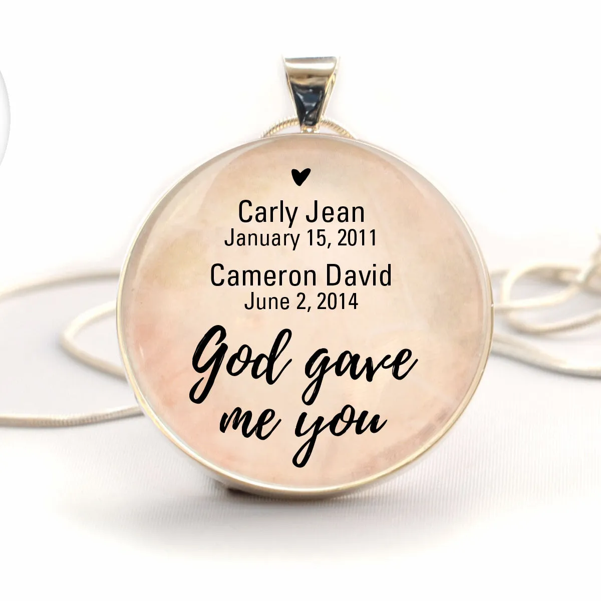 Custom-Designed Pendant, Grandmothers' & Mothers' Personalized Silver-Plated Christian Pendant Necklace – Feature Grandchildrens’ Names!