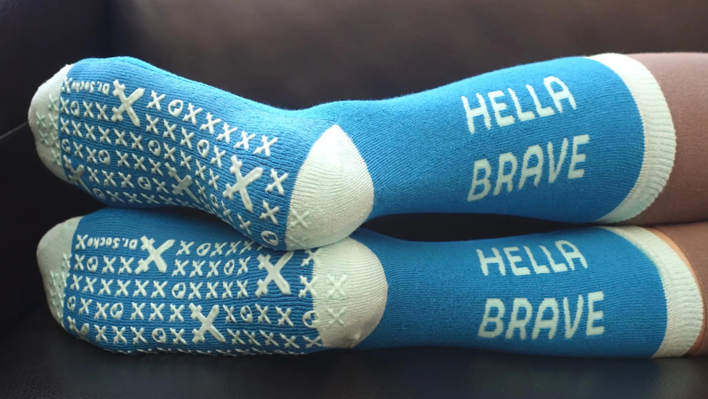 Dr Socko Hella Brave Non Slip Crew Socks -Medium