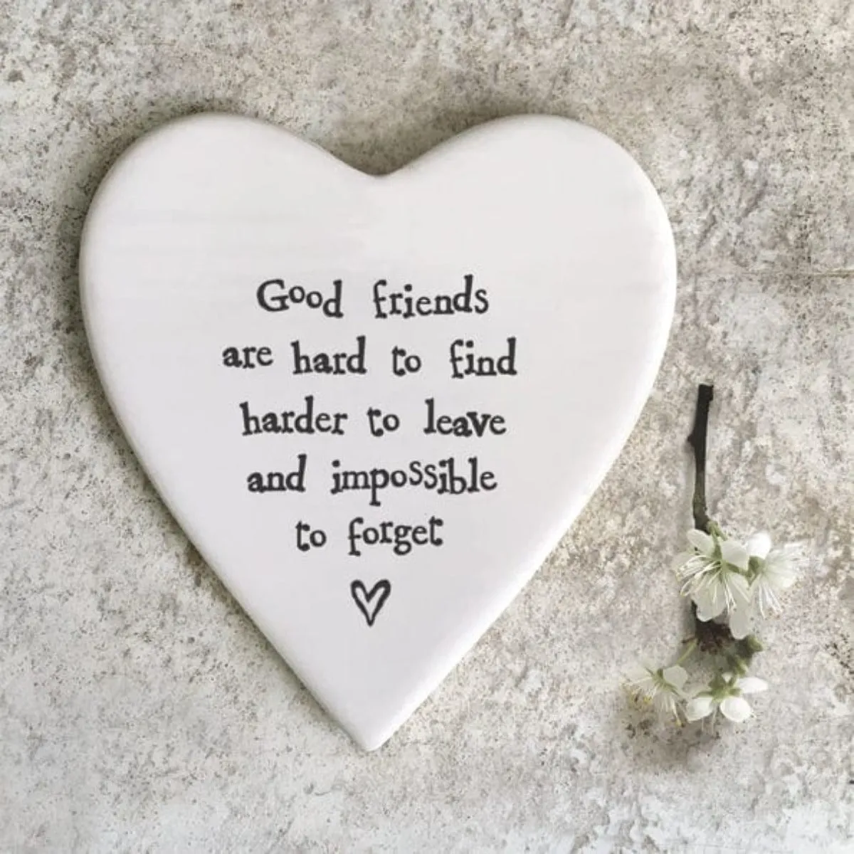 East of India ‘Good Friends’ Porcelain Heart Coaster