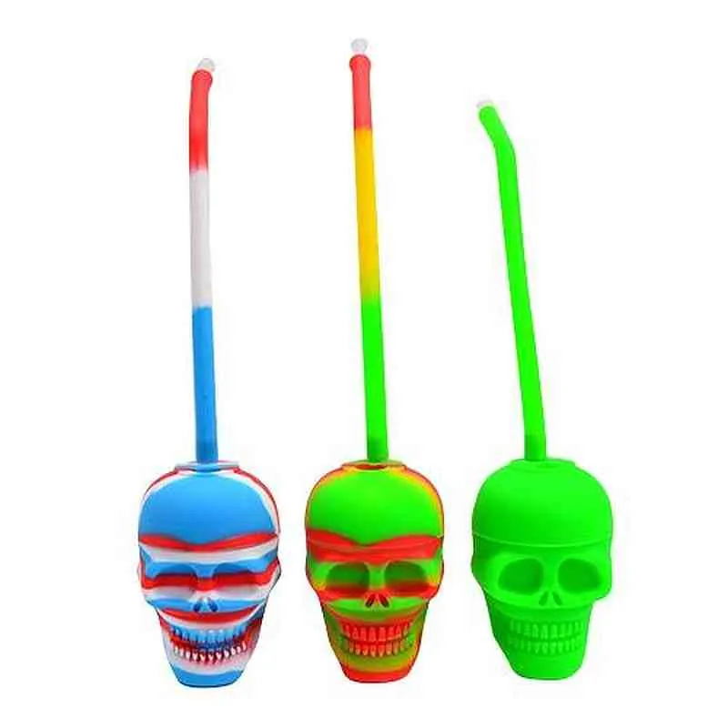 Food Grade Silicone bong with Skull Shaped chamber