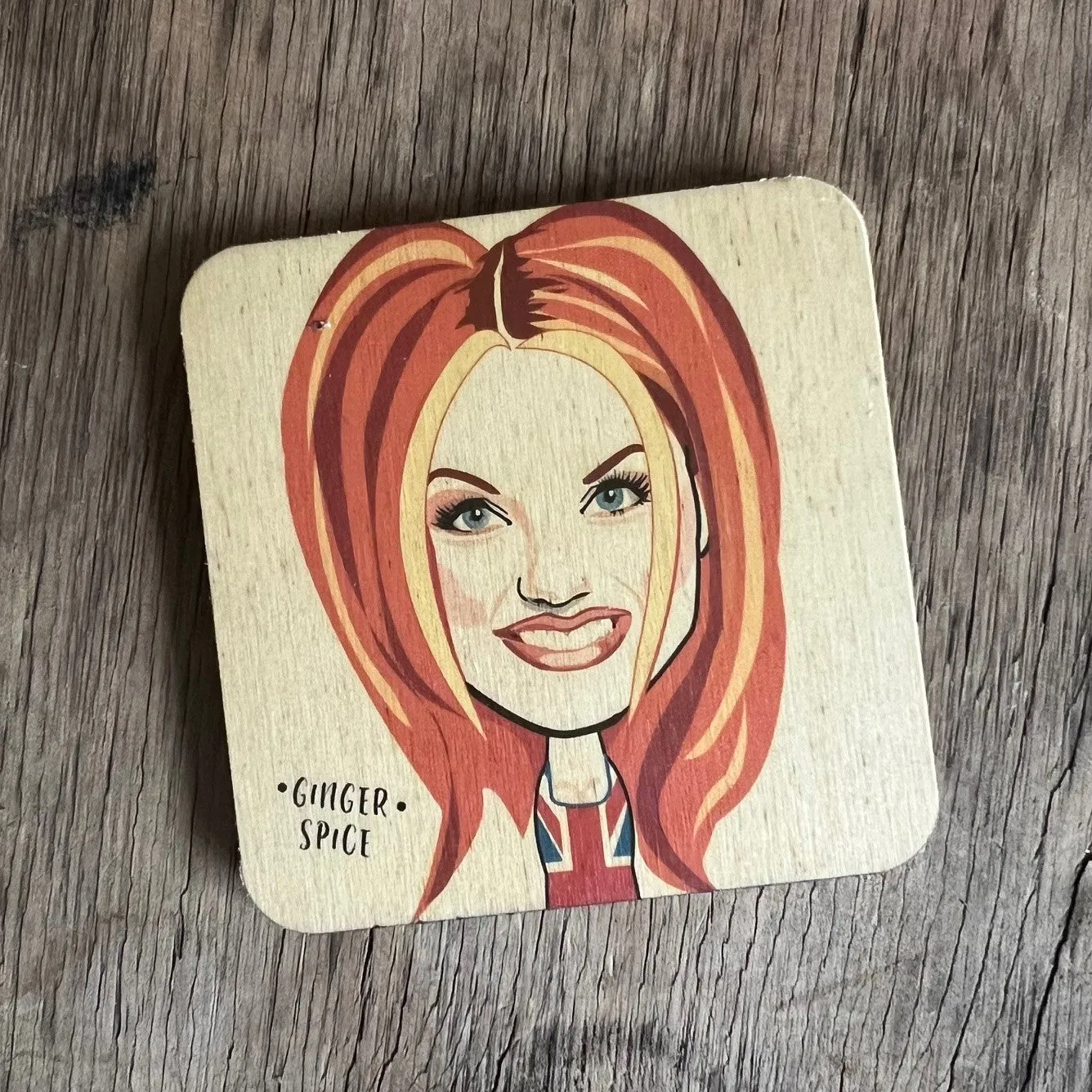 Ginger Spice Character Wooden Coaster - RWC1