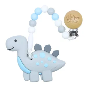 Glitter & Spice Dino Teether - Grey