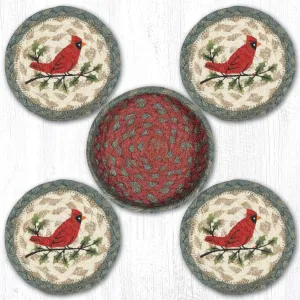 Holly Cardinal Coaster Set