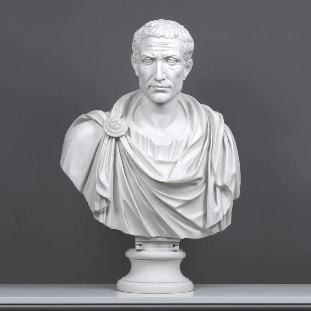 Julius Caesar Bust Sculpture (in Toga)