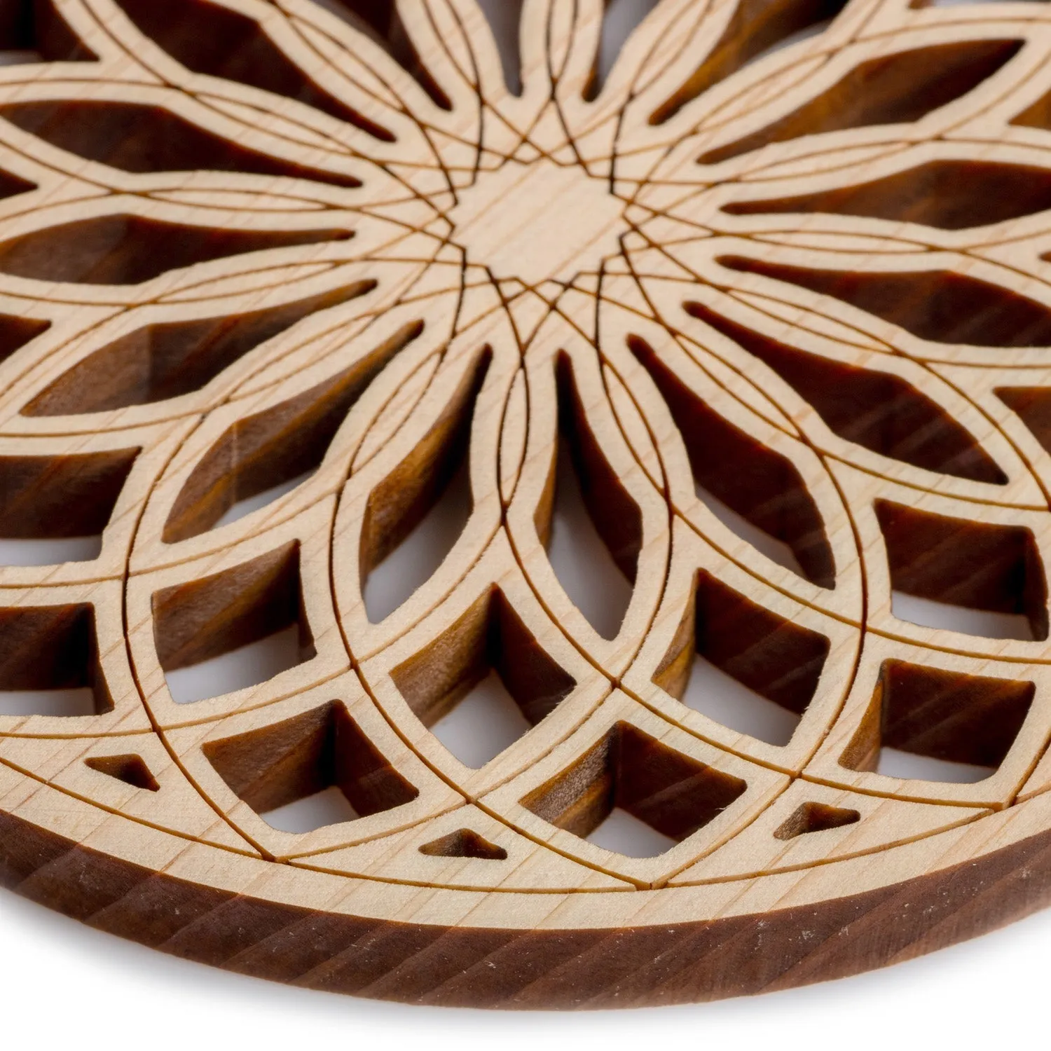 Kaleidoscope Natural Wood Premium Japanese Coaster