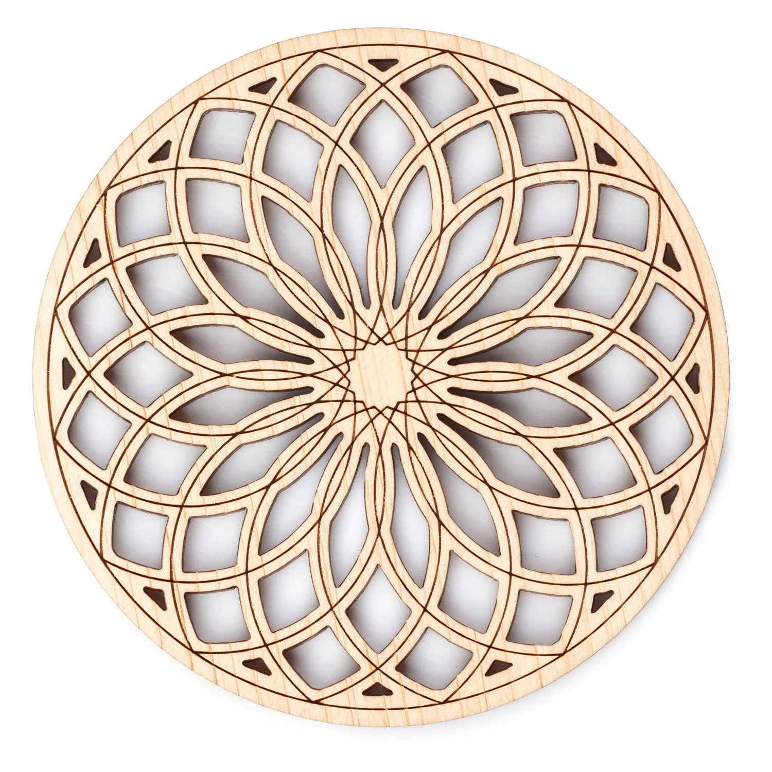 Kaleidoscope Natural Wood Premium Japanese Coaster