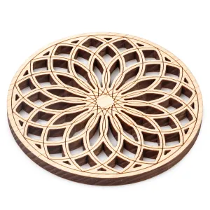 Kaleidoscope Natural Wood Premium Japanese Coaster