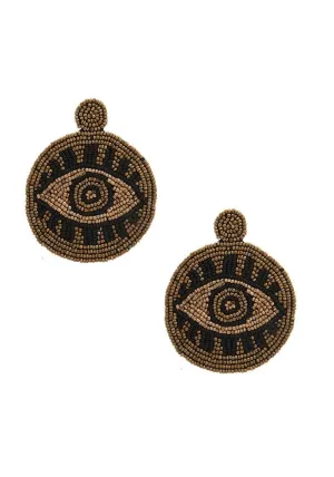 Large Round Evil Eye Earrings