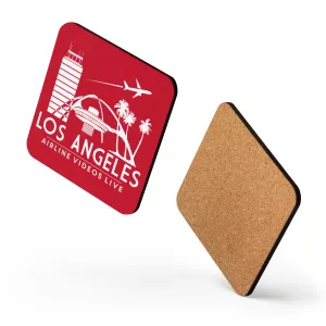 LOS ANGELES RETRO (RED) Cork-back coaster