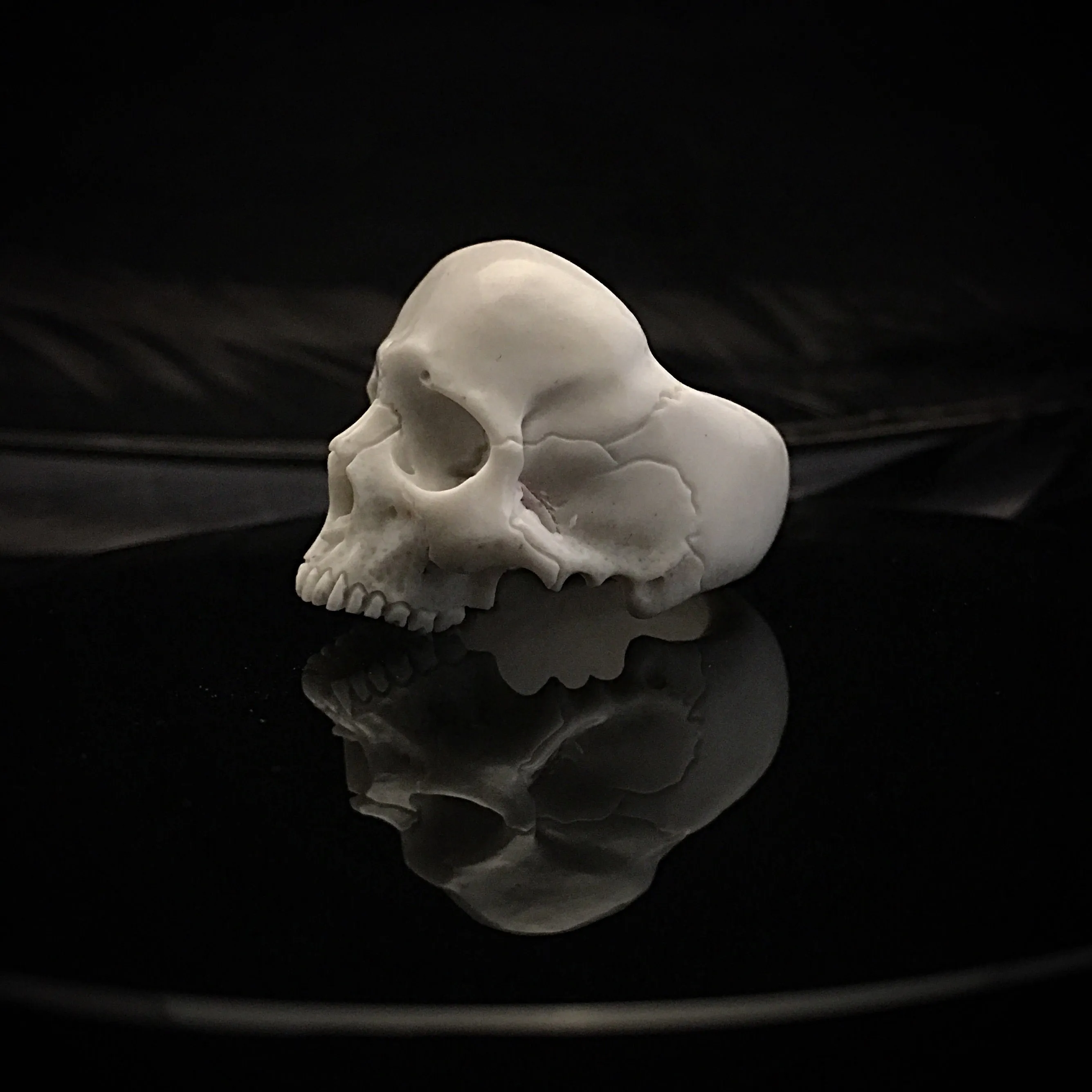 Marble Skull Ring