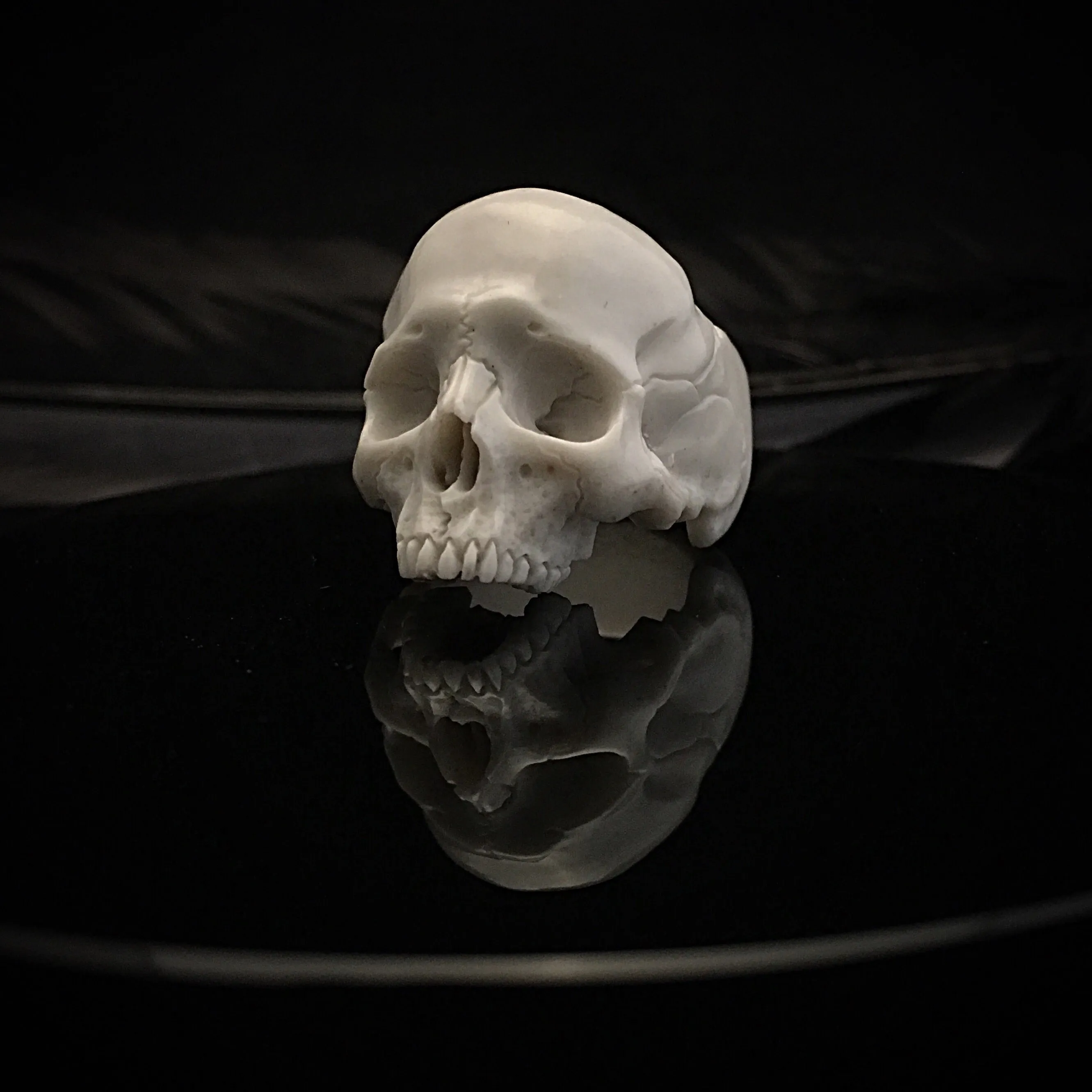 Marble Skull Ring