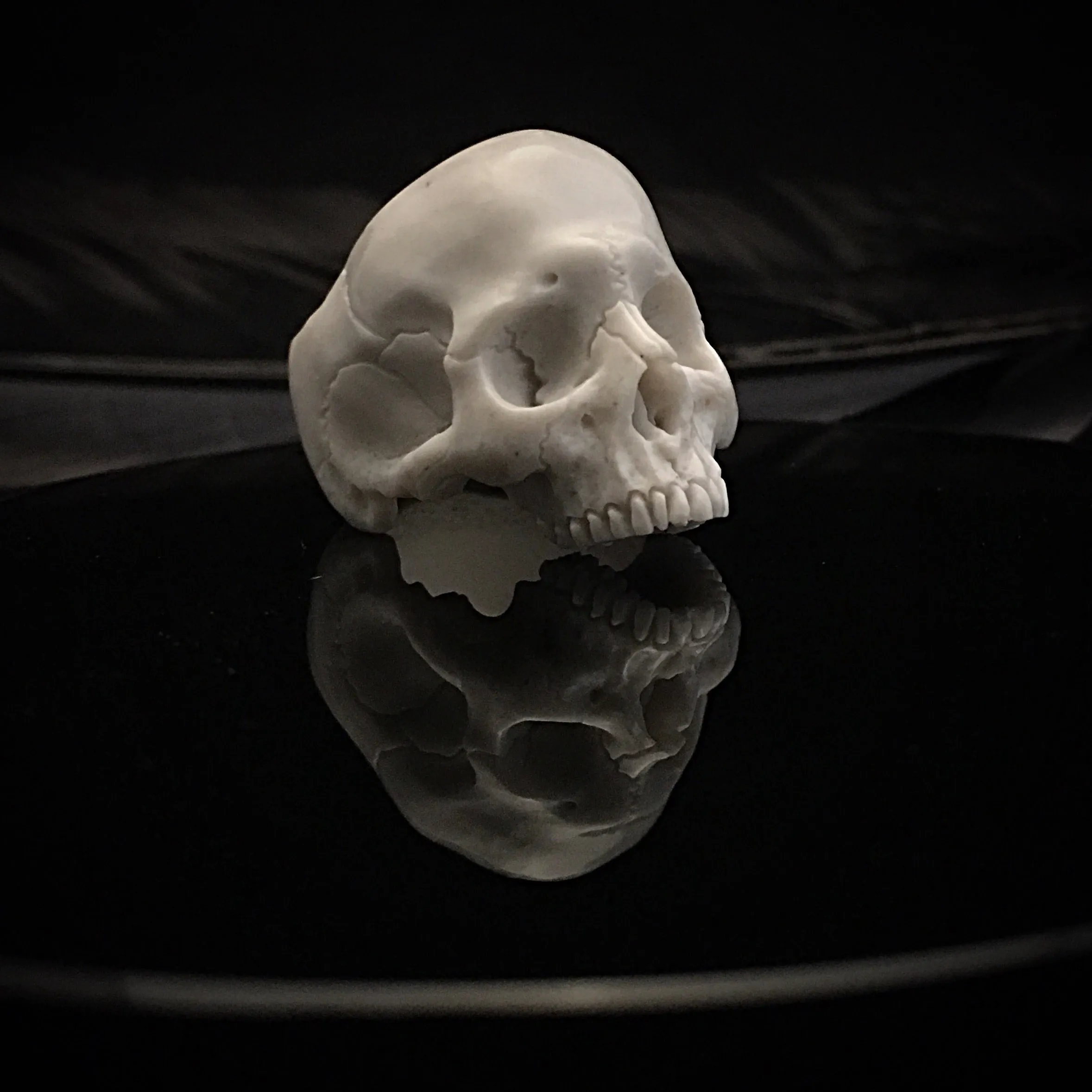 Marble Skull Ring