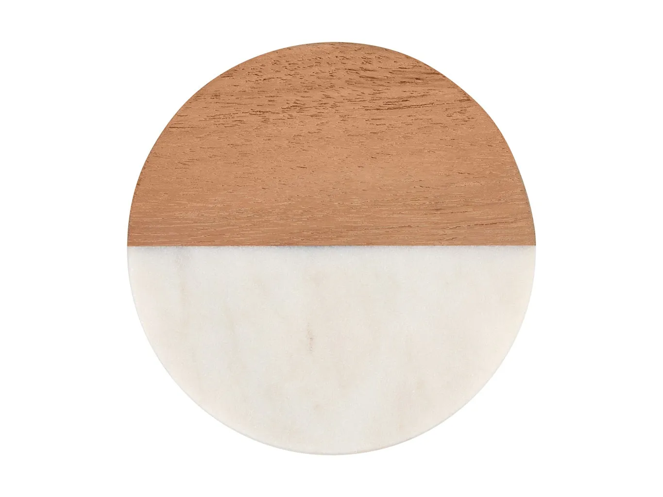 Maxwell & Williams Coaster Collective Round Marble & Acacia Coaster 10cm White