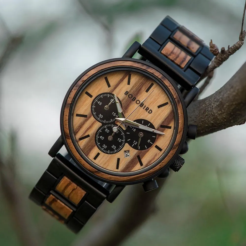 Men Wooden Stylish fashionable Military Watches