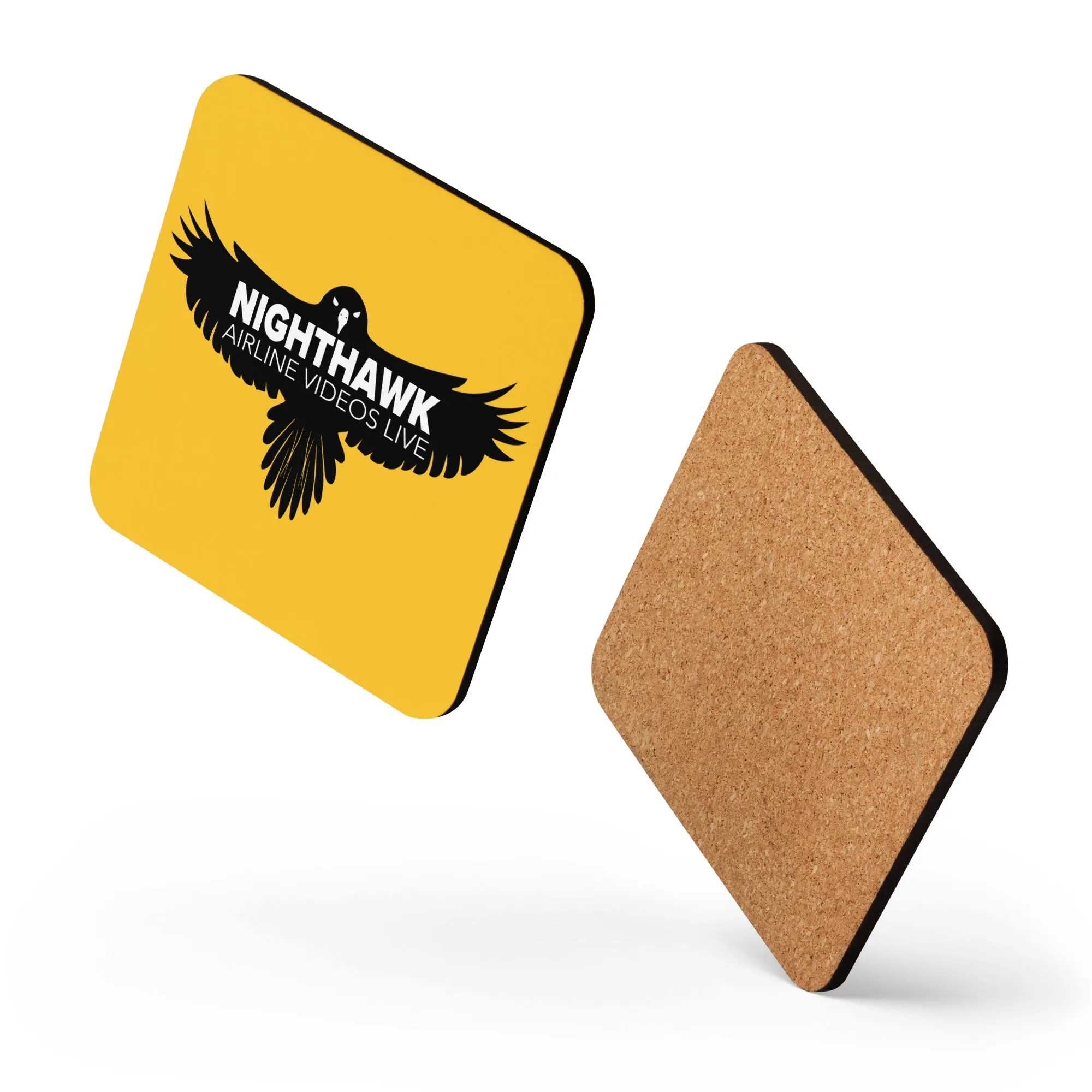 NIGHTHAWK (YELLOW) Cork-back coaster