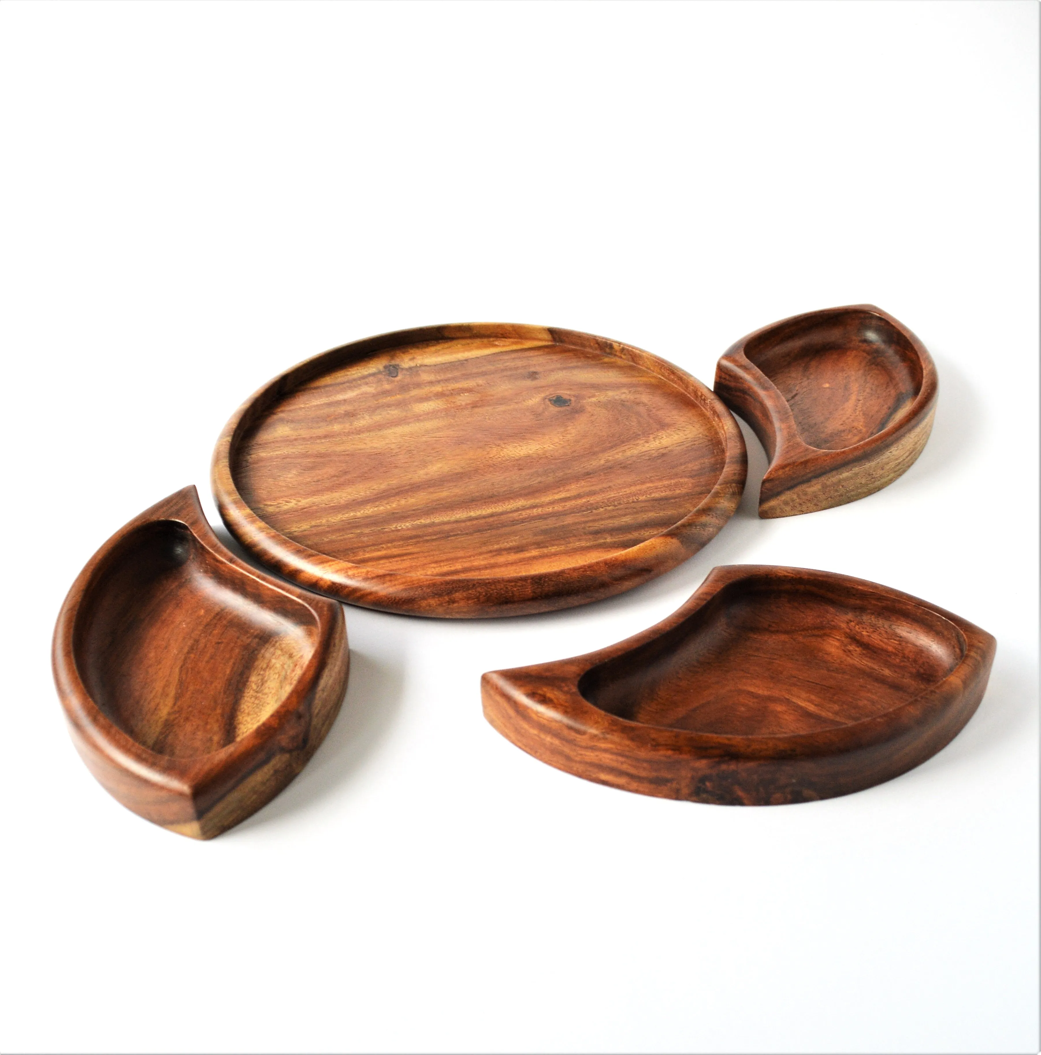 Nuts platter set with three bowls