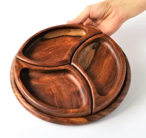 Nuts platter set with three bowls