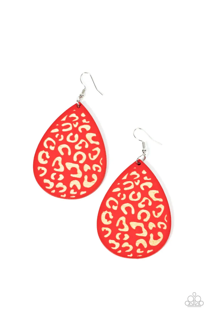 Paparazzi Suburban Jungle Red Earrings