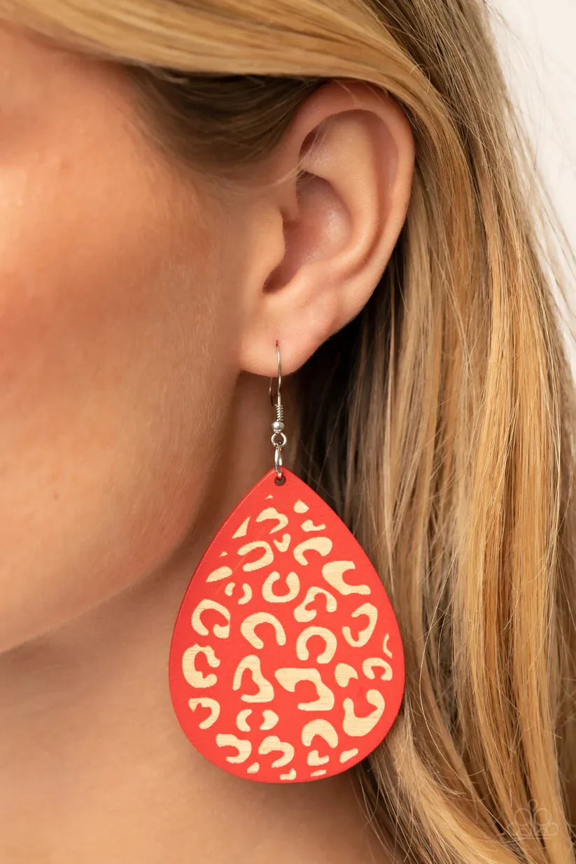 Paparazzi Suburban Jungle Red Earrings