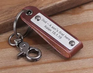 Personalised Leather Keyring/Key Fob for Father's Day Gift