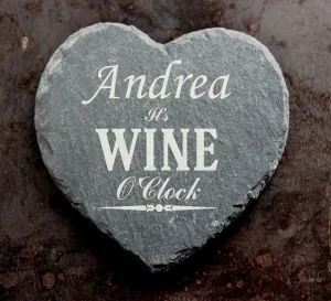 Personalised Wine O'Clock slate Coaster