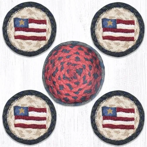 Primitive Star Flag Jute Coaster Set