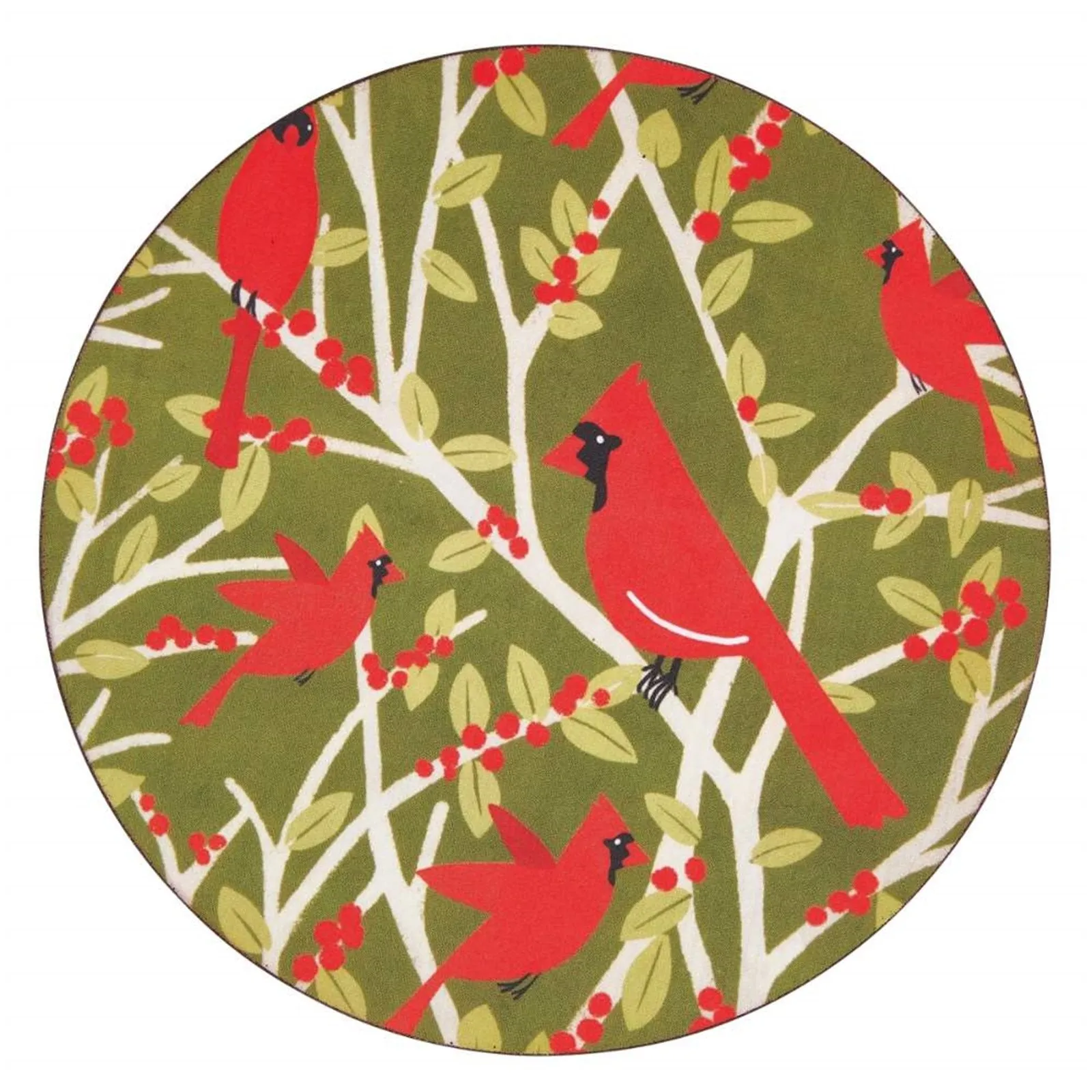 Red Cardinal Round Coaster - Set of 4