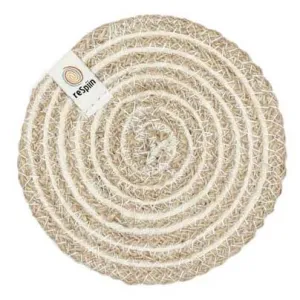 ReSpiin Spiral Jute Natural / White Coaster