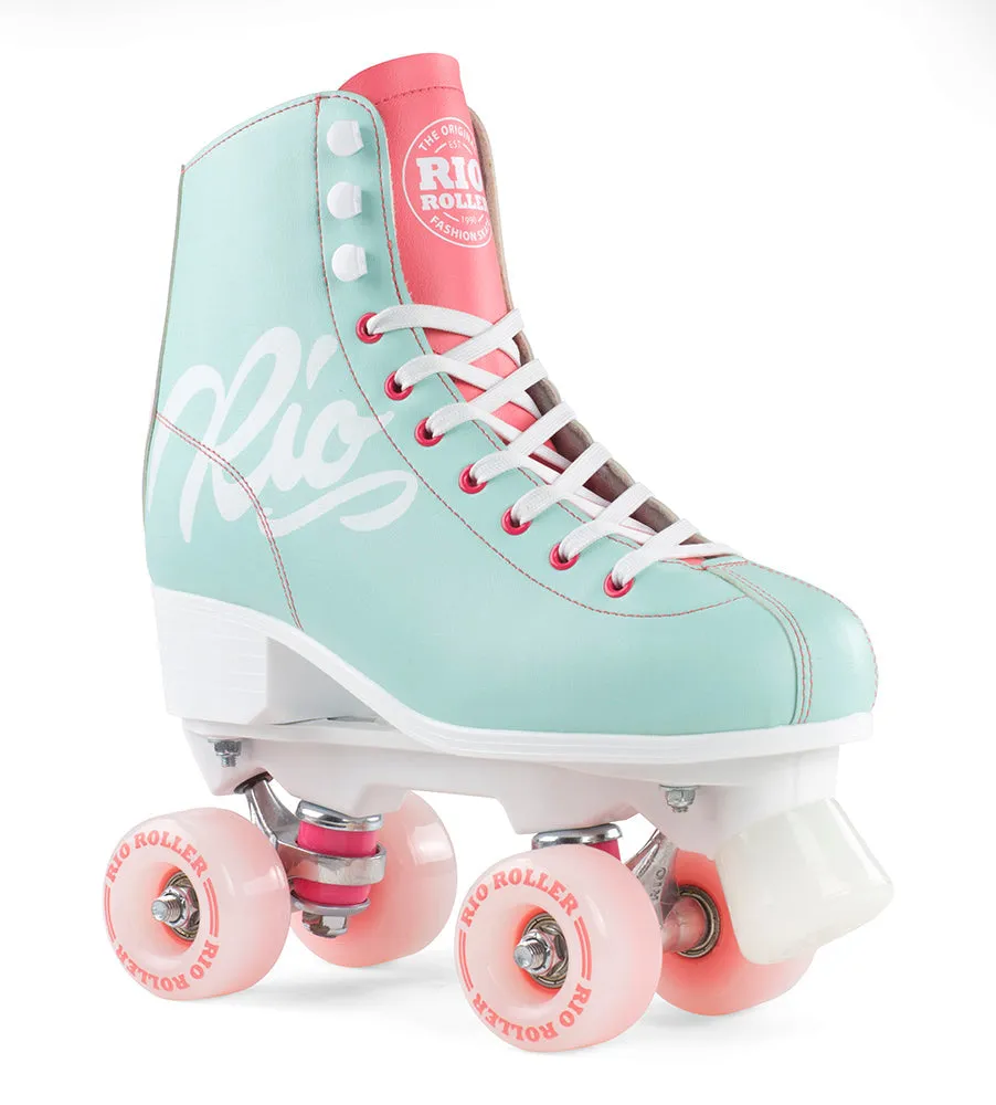 Rio Roller Script Quad Roller Skates - Teal/Coral - Sale!