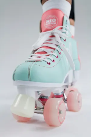 Rio Roller Script Quad Roller Skates - Teal/Coral - Sale!