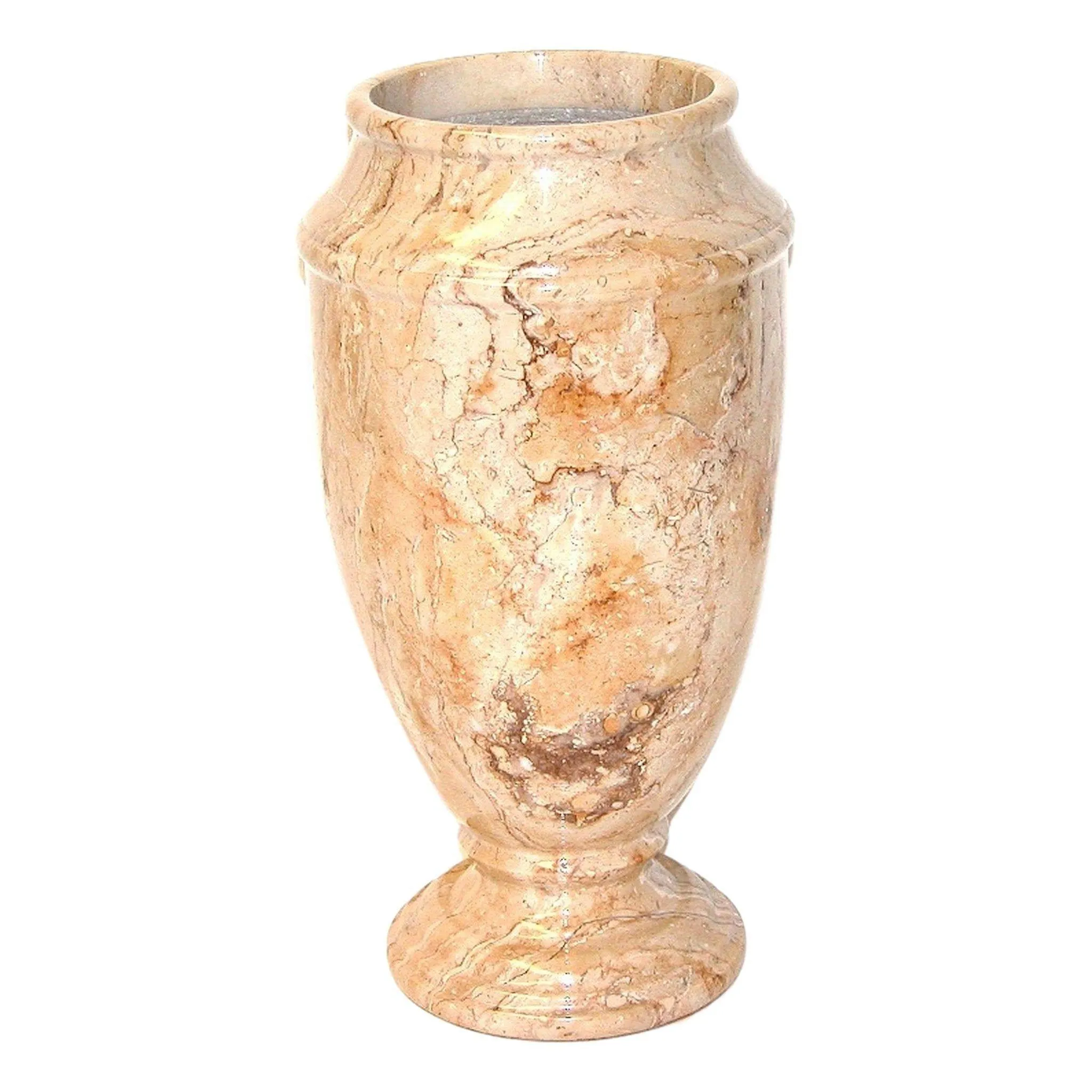 Sahara Beige Marble 13-inches Tall Decorative Vase