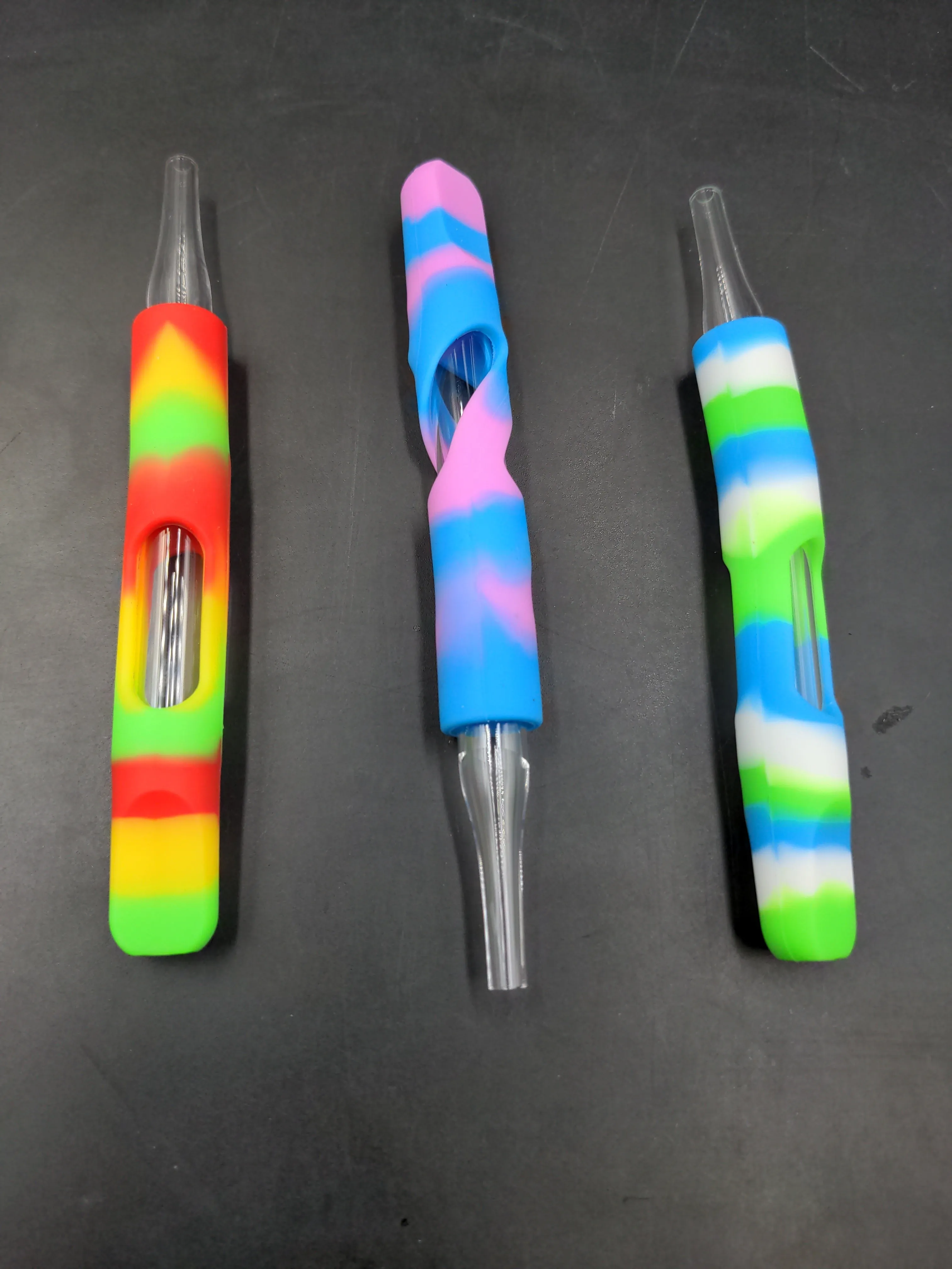 Silicone Wrapped Dab Straw w/ Glass Tip | 3.5