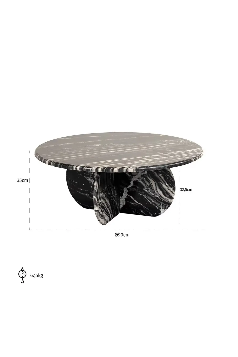 Sleek Black Marble Coffee Table | OROA Bancroft