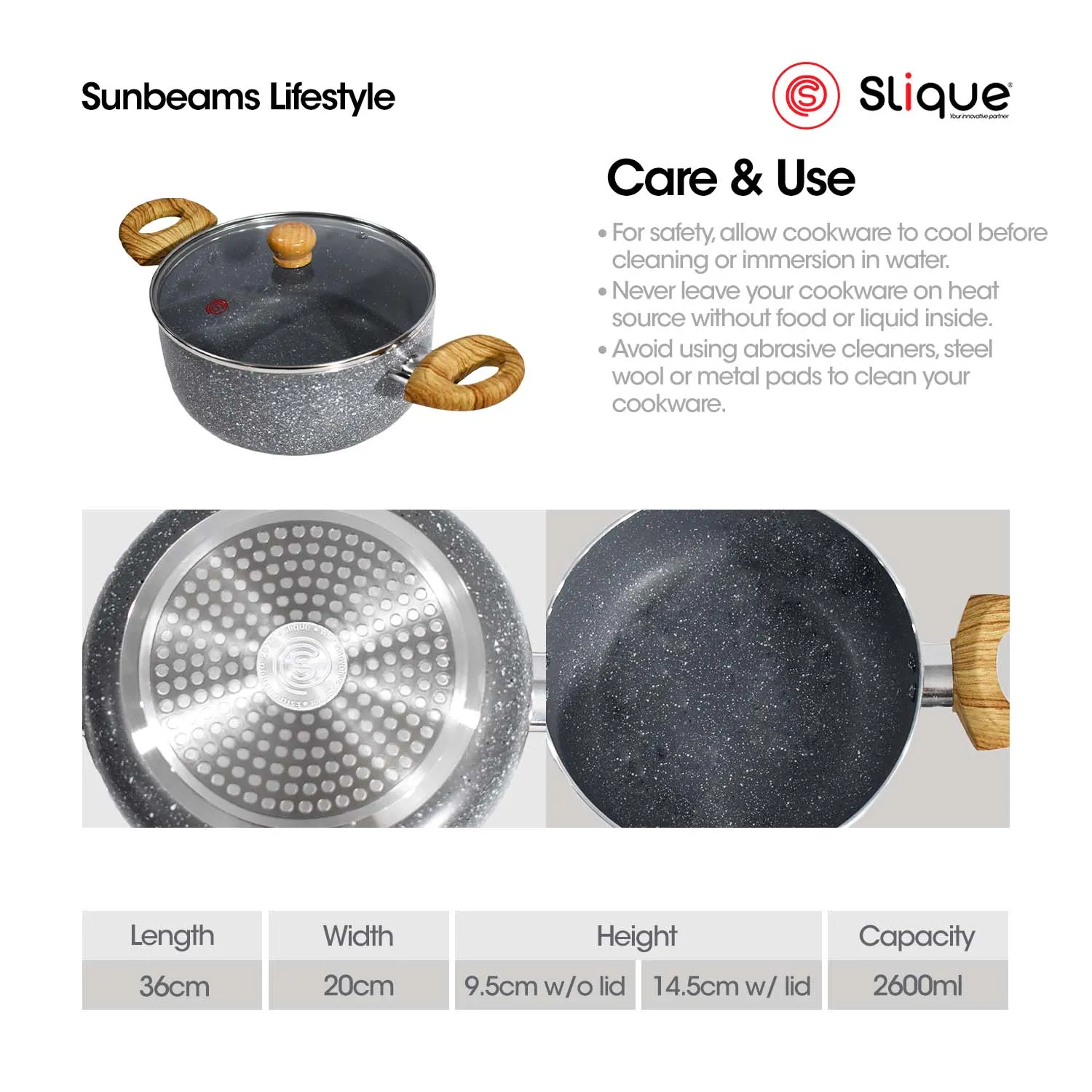 SLIQUE Premium Marble Dutch Oven 20cm